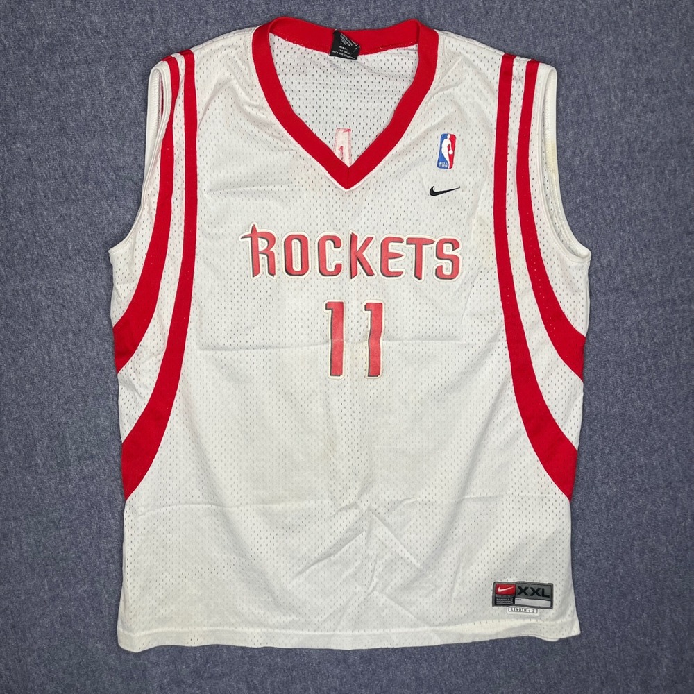 VNTG Nike Houston Rockets Yao Ming 11 Jersey  XXL White Red NBA Basketball Faded